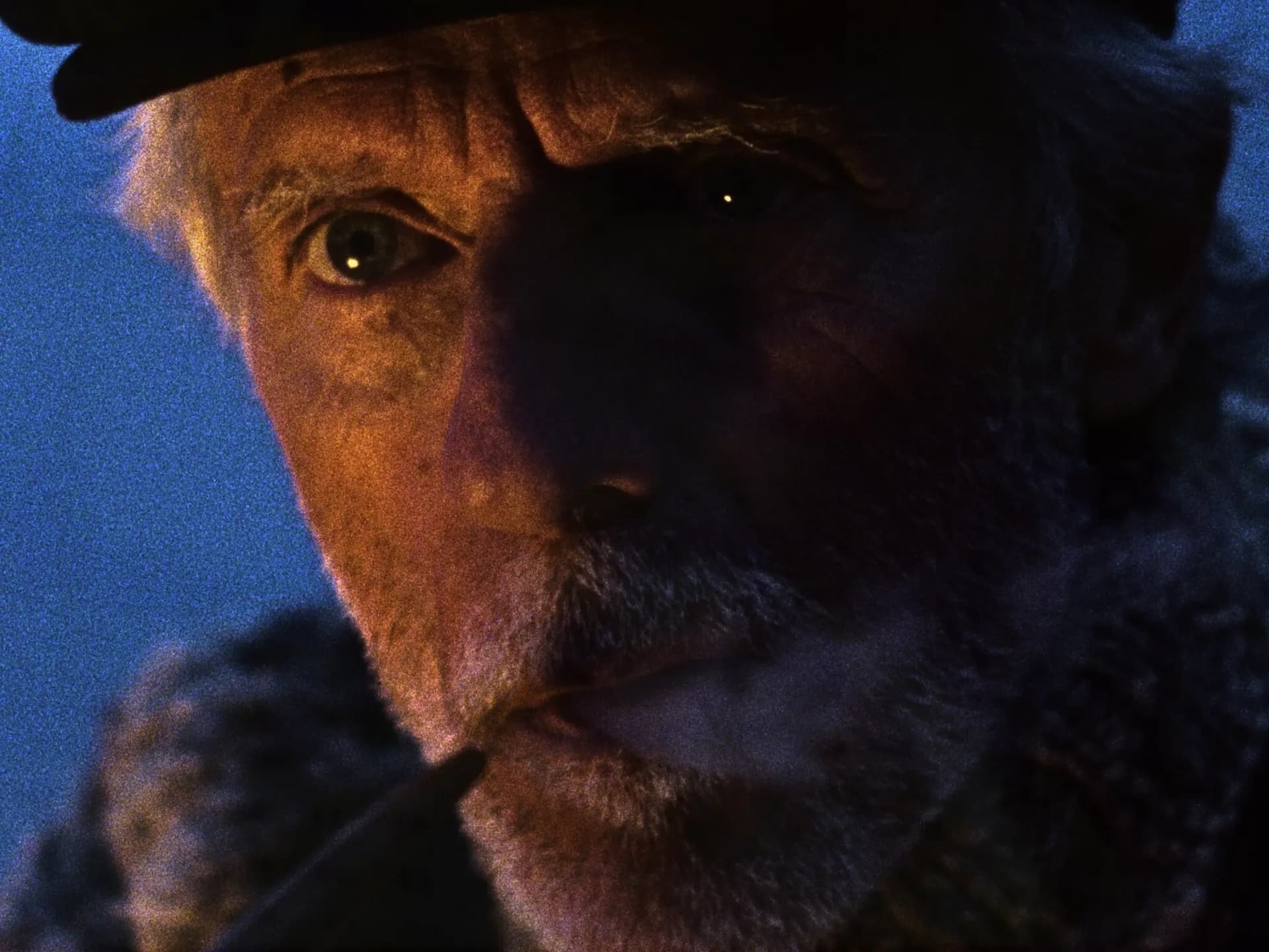 Bearded man with dog, candid portrait photography for Jay project